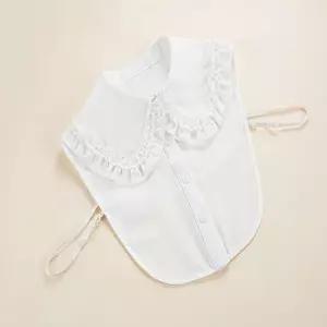 빅카라 빅 페이크 이너카라 카라 이중 넥케이프 프릴 넥케이프 이너카라 레이어드카라