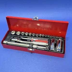 썬키 소켓렌치세트 21종 9.5mm 6.35mm SSR-21 6275002 4-19mm 라쳇 연결대 복스알 스피너핸들