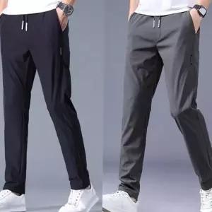 시원한 바지 루즈핏 냉감 드로스트링 남성 쿨 바지 여름 데일리 활동 트레이닝 아웃도어 기능성 스포츠