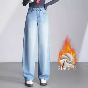 팬츠 빈티지 여자 배기핏 봄가을 슬림핏 자수에 와이드 커브드 기모 뉴하이웨이스트 청바지 진 원픽3