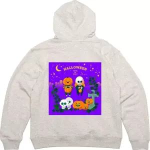 [RIZPICK]후드집업 뒷면 프린트티셔츠 할로윈 묘비 호박등