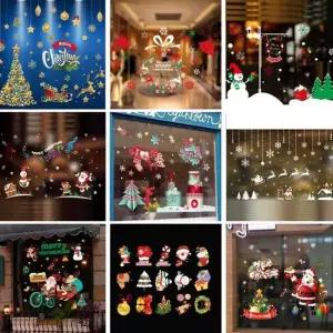 카페 크리스마스 분위기 꾸미기 창문 스티커 성탄절 인테리어시트지