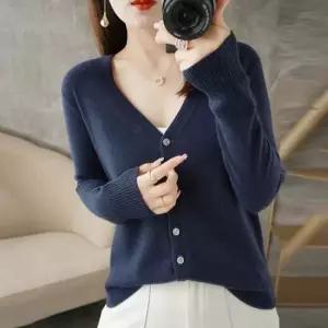 10컬러 버튼 포인트 모던 봄 가을 브이넥 니트가디건