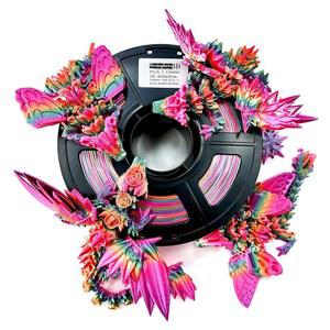 스트롱헤로3D 실크 PLA 3D 프린터 필라멘트 1.75mm, 캔디 레인보우, 멀티 컬러 프린팅 필라멘트, 대부분의 프린터를 위한 색상 변경 순중량 1kg(2.2파운드) 정확도 + /-0.05mm