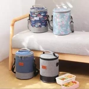 원형 도시락가방 보온백 보냉백 캥핑 토트백 런치백 직장인 파우치 주머니 미니