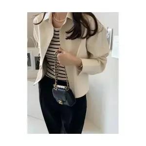 여성용 데일룩 재킷 가죽 얇은 코트 DAOL1