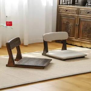 원목 좌식의자 전통 바닥 낮은 등받이 편안한 찻집 한식 일식 목재 좌석