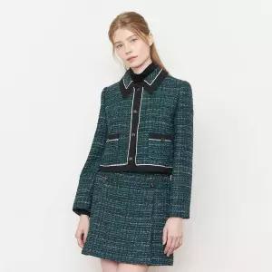 앨리보 라인 배색 트위드 자켓 (EWJKOK40)