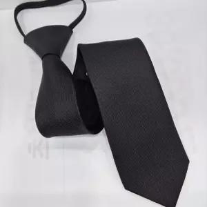 [레노마셔츠]실크 지퍼넥타이 /7.5cm 지퍼 상타이 / 실크 블랙 자동넥타이  VZR