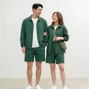 여성 쿨 서머 시어서커 바람막이 반바지 세트