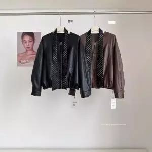 세군다 여자 가죽 자켓 재킷 배도트 스카프 라운드 반코트 캐주얼 가을 DOS3