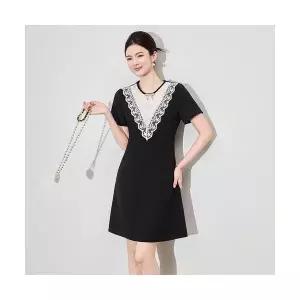 여사친 원피스 하객 레이스원피스 라운드 레이스 반팔 자수 ADOR2