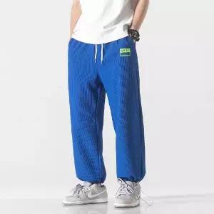 면바지 린넨 남성 바지 캐주얼 홍콩풍 밑단 스트링 일자 와이드 슬랙스 조거 admr1