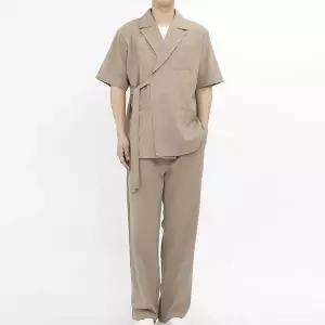 [하프클럽/빌리버스]빌리버스 남자 셋업 BIT128 여름 린넨 자켓 와이드 밴딩 팬츠 셋업