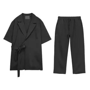 [하프클럽/빌리버스]빌리버스 남성 셋업 BIT128 린넨 자켓 밴딩 바지 여름 셋업