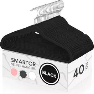 스마트 또는 벨벳 행거 40팩 미끄럼 방지 옷 펠트 헤비 듀티 코트 옷장 정리함을 위한 프리미엄 슬림 공간