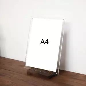 테이블 POP꽂이 A4 아크릴 자석 L형 우드거치대 메뉴판 안내판 홍보물 인쇄물 전시회 행사 투명