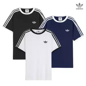 아디다스 남성 아디컬러 3S 스트라이프 반팔티 3종 택 1 (화이트/블랙/나이트인디고)