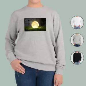 맨투맨 전색상 숲 달 토끼 몽환 슈퍼문 밤 프린트셔츠 CqL1+9Qrx