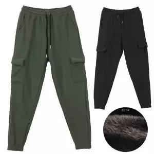 [제니유] 렉쉬 남성용 온장고 방한 기모 카고 조거 팬츠_P351093511
