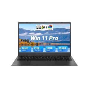 블루잉 15.6인치 노트북 컴퓨터 16GB RAM 256GB SSD 펜티엄 골드 6500Y(최대 3.4GHz) 1080P FHD IPS 디스플레이 타입-C HDMI USB3.2 BT5.2 WiFi 5 Win11 비즈니스 학생용