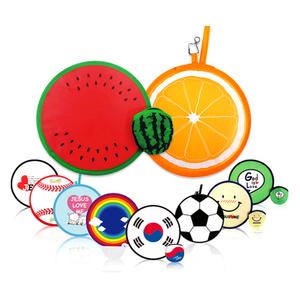 스마토이 포켓 오렌지 수박 접이식 원터치 부채 어린이집선물 여름성경학교 10개 세트