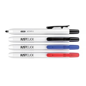 모리스 저스트클릭 화이트보드 마카 S 노크식 보드펜 뚜껑 캡 없는 원터치 클릭 펜
