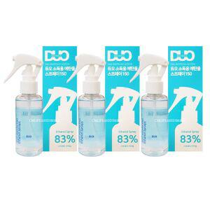 듀오 소독용 에탄올 스프레이 3개 뿌리는 소독제 살균 손소독 피부 의료용 가정용