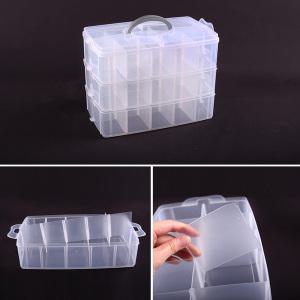 멀티박스 (손잡이형 3단-대)/투명 플라스틱 부품상자 비즈함 소품함 수납함 정리함 태글 못 나사 웜 찌통 각종 부속함 정리용품