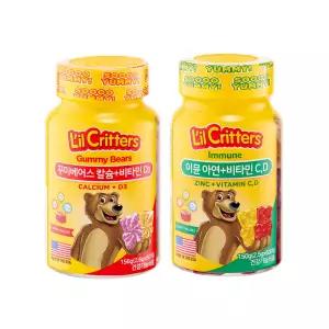 [릴크리터스] 이뮨 아연+비타민 C,D 1병+꾸미베어스 칼슘비타민D 1병