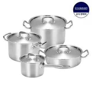 프로 프리미엄 인덕션 통5중 스텐 냄비 4종 세트 (편16+양20+24+전24)