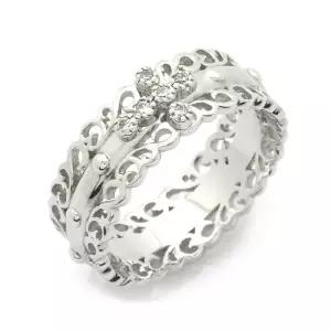 실버 큐빅 엠마오 묵주반지 9-24호 P0000DJV