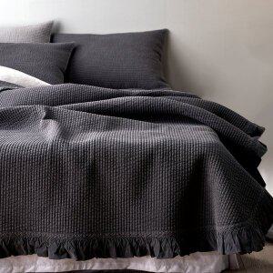 [바숨]순면워싱 피그먼트 프릴이불 겸 침대패드 킹(K) 160x210