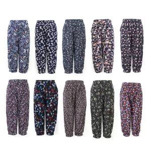 [쓰리몰] 여성 9부/7부 까실이 쿨링바지 빅사이즈 촌캉스 꽃무늬 몸빼 할머니옷 냉장고바지