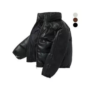 [후앙스]오버핏 인조가죽 하이넥 숏패딩 DRPD8857_P089090652