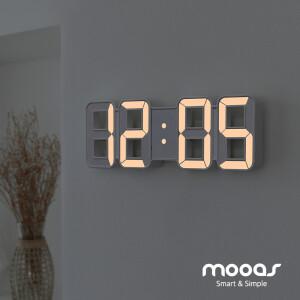 [무아스] 미니 퓨어 화이트골드 무소음 LED벽시계 신혼 결혼 집들이 개업선물 벽걸이 탁상시계
