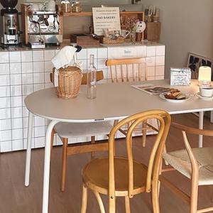 한샘 미나 스틸 타원형 6인 1600 식탁