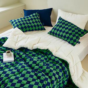 쁘리엘르 할리퀸 세미마이크로 차렵이불, SS, 그린블루, 1개