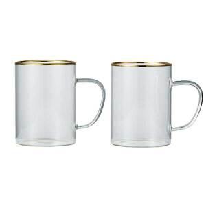 모던하우스 골드림 심플 내열 유리머그, 2P세트, 440ml, 1개