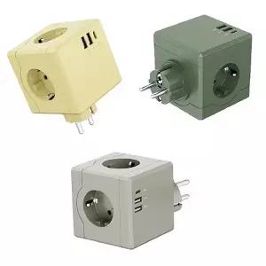 에코너 고용량 4000W 큐브 멀티탭 3구 USB C타입포트 플러그형 전선형