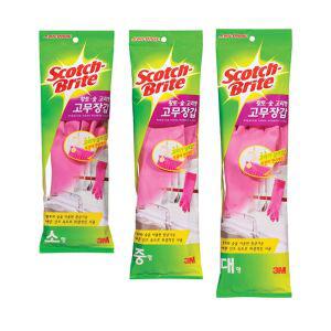 3M 스카치브라이트 황토숯 고리형 고무장갑 대