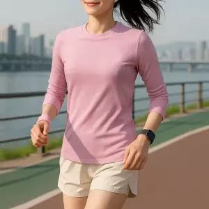 BFL 썸머퀸 여름 여성 쿨 냉감 라운드 긴팔 운동복 스판 티셔츠 W5ST08)