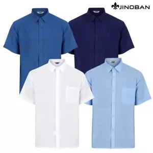 시원한 남자 반팔 정장 마 셔츠 남성 캐주얼 남방 린넨 모시 Y 흰색