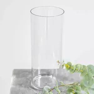 PET 원형 원통 긴 화병 실린더 12x30cm 조화꽃 전용 꽃병 투명 플라스틱 인테리어 장식 소품 오브제