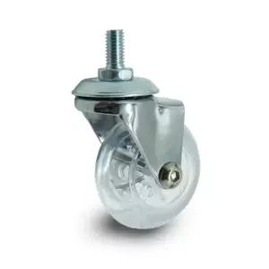 소형 투명 무소음 인라인 바퀴 캐스터 5cm(2인치) 볼트형 M8