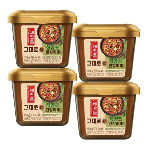 해찬들 그대로 끓여먹는 청양초 된장찌개 양념 450g 4개