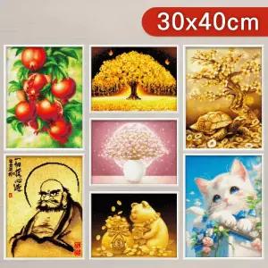 블링블링 액자형 보석십자수 30x40cm 해바라기 부엉이 금전수 사과 재물나무 달마도 예수님 캔버스형
