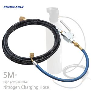 질소 차징 챠징 충전 호스 고압 밸브세트 고급형 5m / 압력체크 질소호스