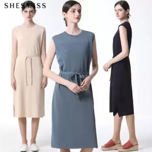 [쉬즈미스] 스트랩 니트 롱 민소매 원피스