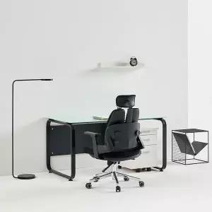 [티에스퍼니처]데임 A형 강화유리 사무용책상 1600x600